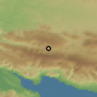 Shaded relief of the 59 km around Hondo Valle, drawn from the GMTED2010 grid