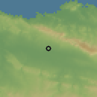 Shaded relief of the 59 km around Jaibón, drawn from the GMTED2010 grid