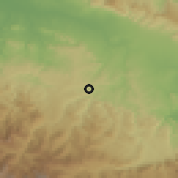 Shaded relief of the 59 km around Jánico, drawn from the GMTED2010 grid