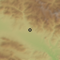 Shaded relief of the 59 km around Juan de Herrera, drawn from the GMTED2010 grid