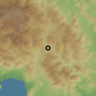 Shaded relief of the 59 km around La Ciénaga, drawn from the GMTED2010 grid