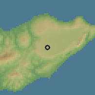 Shaded relief of the 60 km around Los Palos, drawn from the GMTED2010 grid