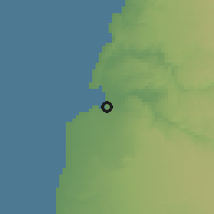 Shaded relief of the 59 km around Namibe, drawn from the GMTED2010 grid