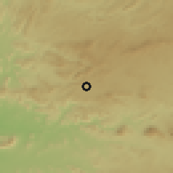 Shaded relief of the 60 km around N'dalatando, drawn from the GMTED2010 grid