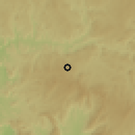 Shaded relief of the 60 km around Quibaxe, drawn from the GMTED2010 grid