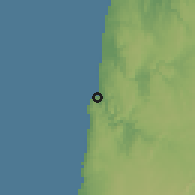 Shaded relief of the 60 km around Quicombo, drawn from the GMTED2010 grid