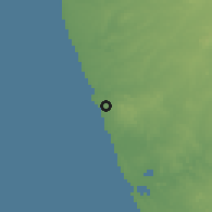 Shaded relief of the 60 km around Quimavongo, drawn from the GMTED2010 grid