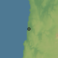 Shaded relief of the 60 km around Sumbe, drawn from the GMTED2010 grid