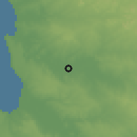 Shaded relief of the 60 km around Tentativa, drawn from the GMTED2010 grid
