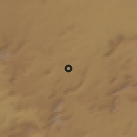 Shaded relief of the 60 km around Candjimbe, drawn from the GMTED2010 grid