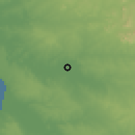 Shaded relief of the 60 km around Caxito, drawn from the GMTED2010 grid