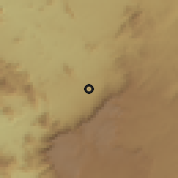 Shaded relief of the 59 km around Bibala, drawn from the GMTED2010 grid