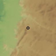 Shaded relief of the 60 km around Conda, drawn from the GMTED2010 grid