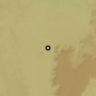 Shaded relief of the 60 km around Cuimba, drawn from the GMTED2010 grid