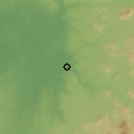 Shaded relief of the 60 km around Dondo, drawn from the GMTED2010 grid