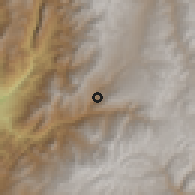 Shaded relief of the 60 km around Alausí, drawn from the GMTED2010 grid