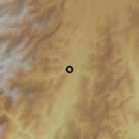Shaded relief of the 60 km around Sucúa, drawn from the GMTED2010 grid