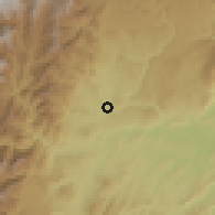 Shaded relief of the 60 km around Tena, drawn from the GMTED2010 grid