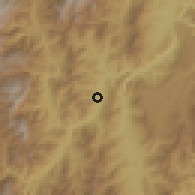 Shaded relief of the 60 km around Yantzaza, drawn from the GMTED2010 grid