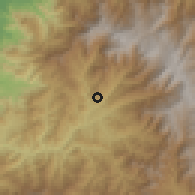 Shaded relief of the 60 km around Zaruma, drawn from the GMTED2010 grid