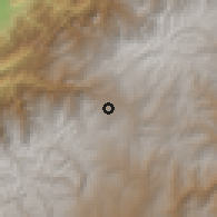 Shaded relief of the 60 km around Cañar, drawn from the GMTED2010 grid
