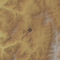 Shaded relief of the 60 km around Cariamanga, drawn from the GMTED2010 grid