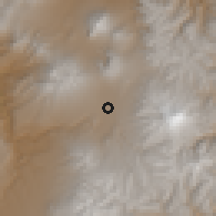 Shaded relief of the 60 km around Cayambe, drawn from the GMTED2010 grid