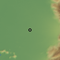 Shaded relief of the 60 km around Coronel Maridueña, drawn from the GMTED2010 grid