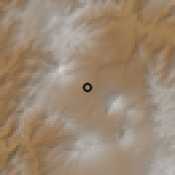 Shaded relief of the 60 km around Cotacachi, drawn from the GMTED2010 grid
