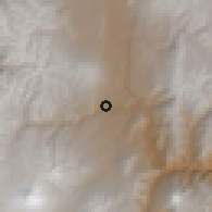 Shaded relief of the 60 km around Ambato, drawn from the GMTED2010 grid