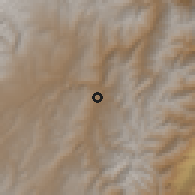 Shaded relief of the 60 km around Gualaceo, drawn from the GMTED2010 grid