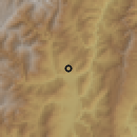 Shaded relief of the 60 km around Gualaquiza, drawn from the GMTED2010 grid