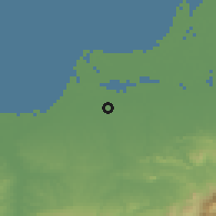 Shaded relief of the 60 km around Huaquillas, drawn from the GMTED2010 grid