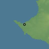 Shaded relief of the 60 km around La Libertad, drawn from the GMTED2010 grid