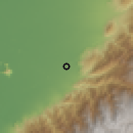 Shaded relief of the 60 km around La Troncal, drawn from the GMTED2010 grid