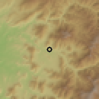Shaded relief of the 60 km around Macará, drawn from the GMTED2010 grid