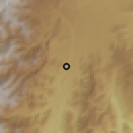 Shaded relief of the 60 km around Macas, drawn from the GMTED2010 grid