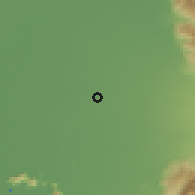 Shaded relief of the 60 km around Naranjito, drawn from the GMTED2010 grid