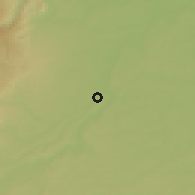 Shaded relief of the 60 km around Orellana, drawn from the GMTED2010 grid