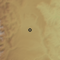 Shaded relief of the 60 km around Palora, drawn from the GMTED2010 grid