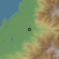 Shaded relief of the 60 km around Pasaje, drawn from the GMTED2010 grid
