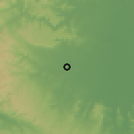 Shaded relief of the 60 km around Pedro Carbo, drawn from the GMTED2010 grid