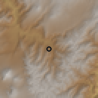 Shaded relief of the 60 km around Pimampiro, drawn from the GMTED2010 grid