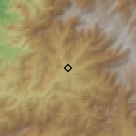 Shaded relief of the 60 km around Portovelo, drawn from the GMTED2010 grid