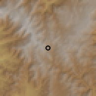 Shaded relief of the 60 km around Puebloviejo, drawn from the GMTED2010 grid