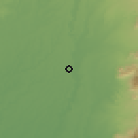 Shaded relief of the 60 km around Quevedo, drawn from the GMTED2010 grid