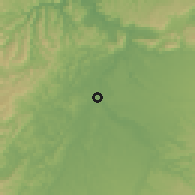 Shaded relief of the 60 km around Rosa Zárate, drawn from the GMTED2010 grid