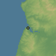 Shaded relief of the 60 km around Bahía de Caráquez, drawn from the GMTED2010 grid