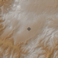 Shaded relief of the 60 km around San Gabriel, drawn from the GMTED2010 grid