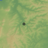 Shaded relief of the 60 km around Santa Ana, drawn from the GMTED2010 grid